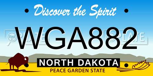 WGA882 North Dakota License Plate