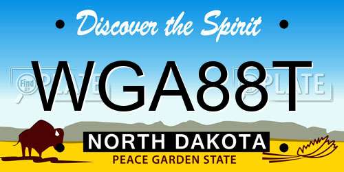 WGA88T North Dakota License Plate