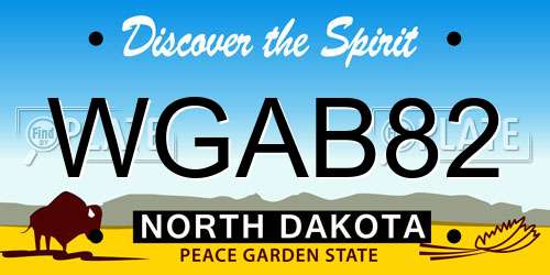 WGAB82 North Dakota License Plate