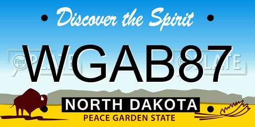 WGAB87 North Dakota License Plate