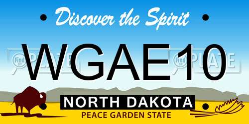 WGAE10 North Dakota License Plate