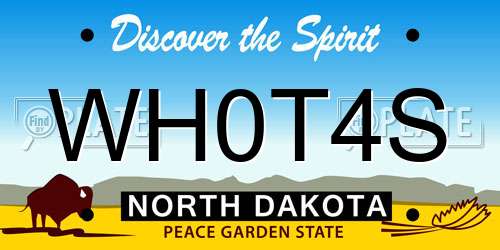 WH0T4S North Dakota License Plate