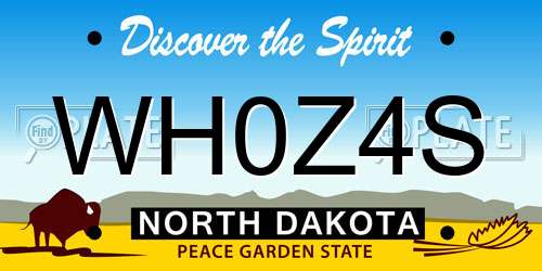 WH0Z4S North Dakota License Plate