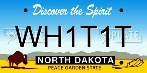 WH1T1T North Dakota License Plate