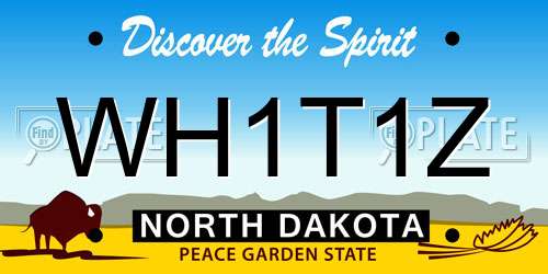 WH1T1Z North Dakota License Plate