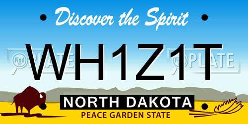 WH1Z1T North Dakota License Plate
