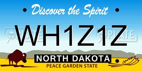 WH1Z1Z North Dakota License Plate