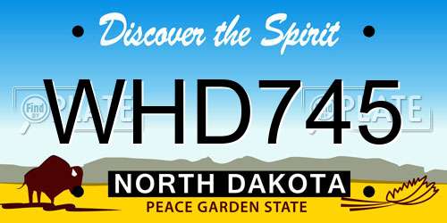 WHD745 North Dakota License Plate