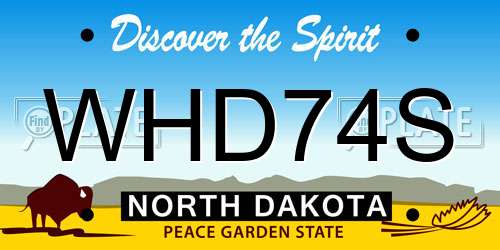 WHD74S North Dakota License Plate