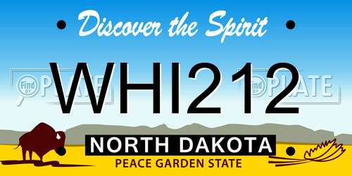 WHI212 North Dakota License Plate
