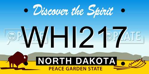 WHI217 North Dakota License Plate