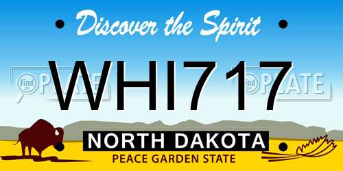 WHI717 North Dakota License Plate