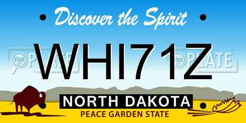 WHI71Z North Dakota License Plate