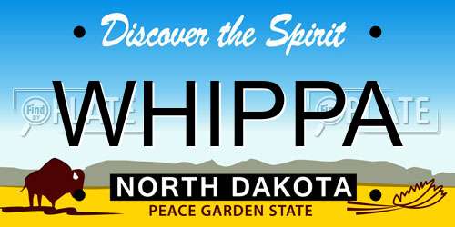 WHIPPA North Dakota License Plate