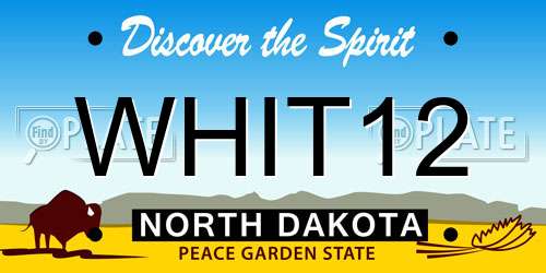 WHIT12 North Dakota License Plate