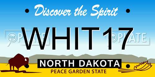 WHIT17 North Dakota License Plate