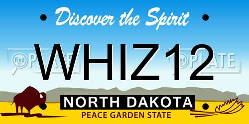 WHIZ12 North Dakota License Plate