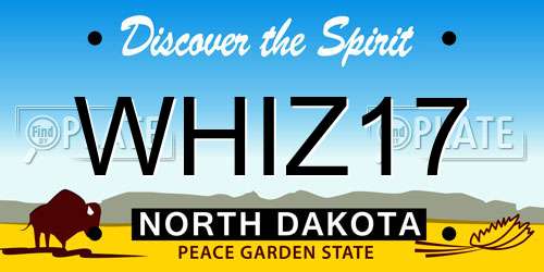 WHIZ17 North Dakota License Plate
