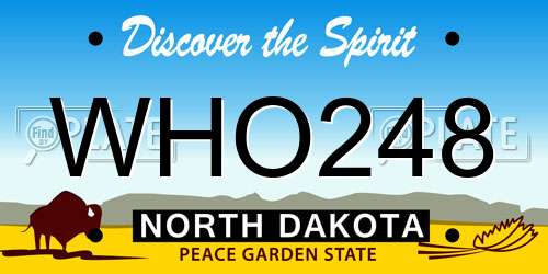 WHO248 North Dakota License Plate
