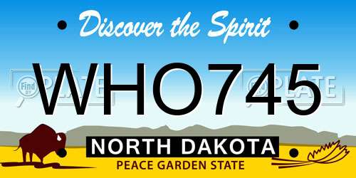WHO745 North Dakota License Plate