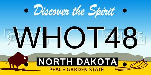 WHOT48 North Dakota License Plate