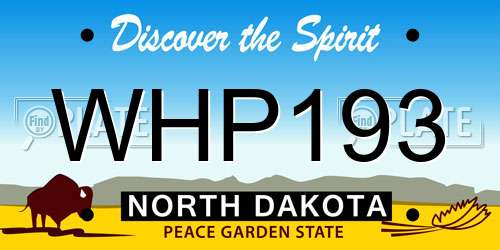 WHP193 North Dakota License Plate
