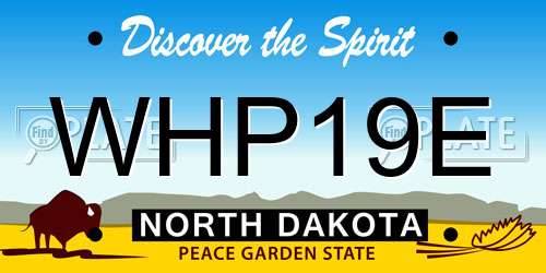 WHP19E North Dakota License Plate