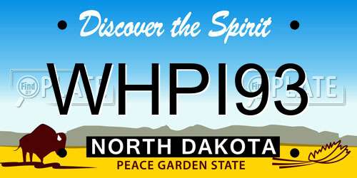 WHPI93 North Dakota License Plate