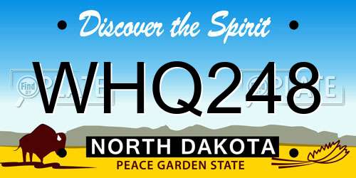 WHQ248 North Dakota License Plate