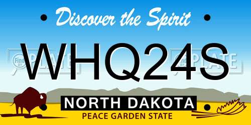 WHQ24S North Dakota License Plate