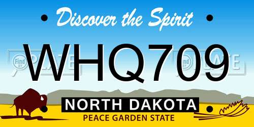 WHQ709 North Dakota License Plate