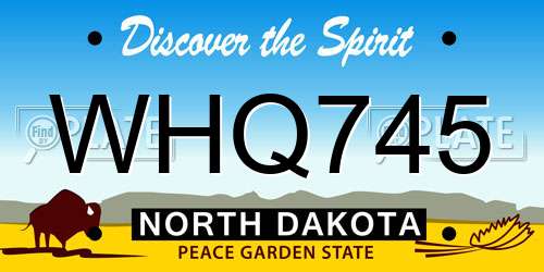 WHQ745 North Dakota License Plate