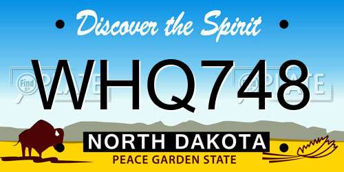 WHQ748 North Dakota License Plate