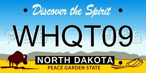 WHQT09 North Dakota License Plate