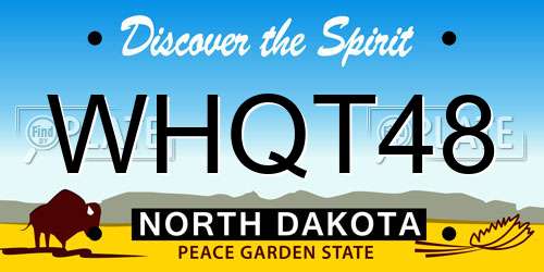 WHQT48 North Dakota License Plate