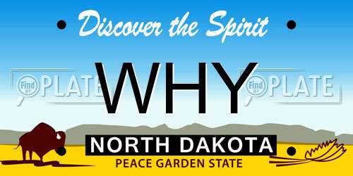 WHY North Dakota License Plate