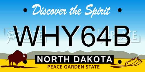 WHY64B North Dakota License Plate