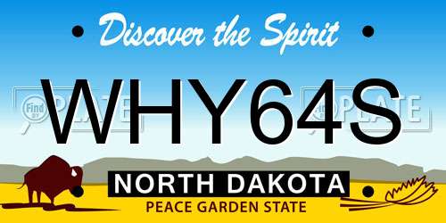WHY64S North Dakota License Plate