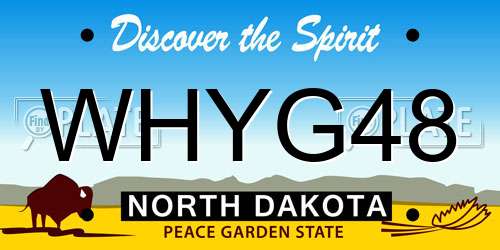 WHYG48 North Dakota License Plate