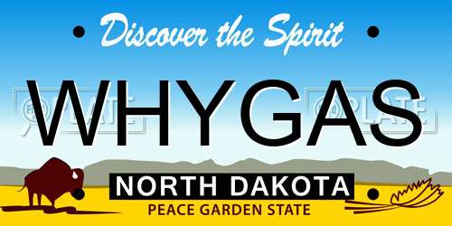 WHYGAS North Dakota License Plate