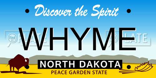 WHYME North Dakota License Plate