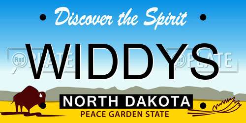 WIDDYS North Dakota License Plate