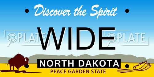 WIDE North Dakota License Plate