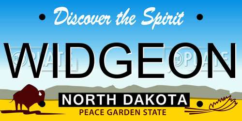 WIDGEON North Dakota License Plate