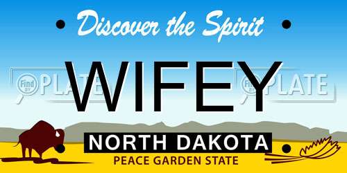 WIFEY North Dakota License Plate