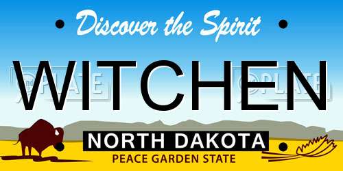 WITCHEN North Dakota License Plate