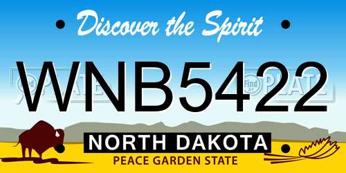 WNB5422 North Dakota License Plate