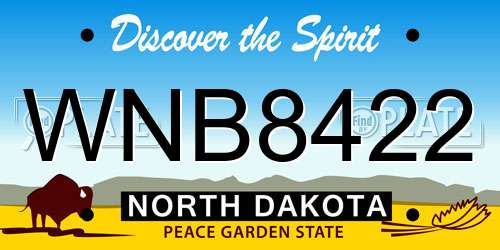 WNB8422 North Dakota License Plate