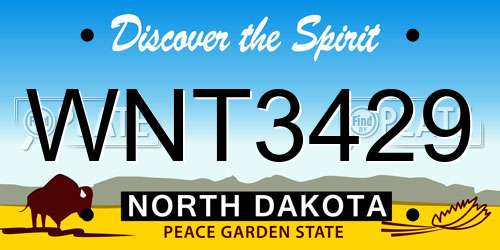 WNT3429 North Dakota License Plate