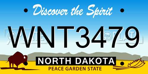 WNT3479 North Dakota License Plate